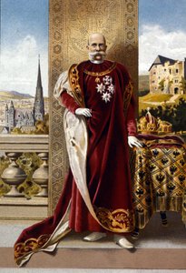 Portrait of the Emperor of Austria Francis Joseph I. Chromolithograph of the Late 19th Century