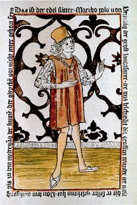 Portrait of the Venetian Explorer Marco Polo (1254-1324) Frontispiece of the First Edition of 