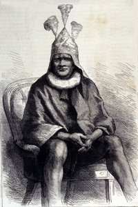 Portrait of the Zulu King Cetshwayo (1826-1884) Engraving of the 19th century