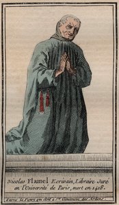 Portrait of the alchemist Nicolas Flamel - Engraving