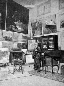 Portrait of the painter Claude Monet (1840 - 1926) in his studio by Unknown artist