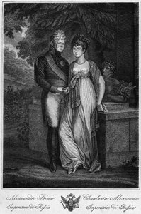 Portraits of Emperor Alexander I of Russia (1777-1825) with His Wife Elisabeth Alexeievna (nee Princess Louise Augusta of Baden)