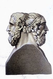 Portraits of Homer and Archilochus, Greek Poets