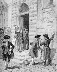 Poster put in place by Charles Alexandre de Calonne (1734-1802) encouraging a loan. (engraving of the 19th century)