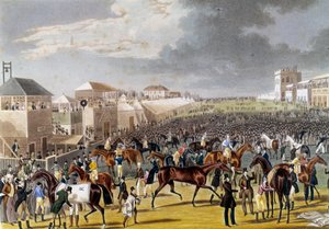 Preparations for an Epsom Race (Epsom Oaks: English Horse Race)