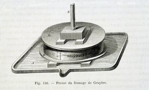Press for Gruyère - in “The wonders of the industry” by Louis Figuier by Unknown artist