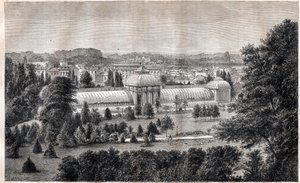 Public garden of Bordeaux - engraving around 1867