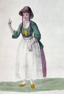Quaker woman - drawing, early 19th century