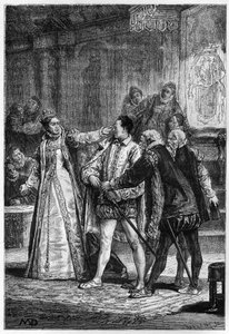 Queen Elizabeth I of England Striking the 2nd Earl of Essex Robert Devereux by Unknown artist