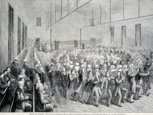 Religious procession of the Shakers in New York