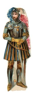 Representation of the Knight Pierre Terrail, Lord of Bayard. Chromolithography, Late 19th Century