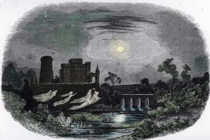 Representation of the Ghosts of the Ancient Lords of Blandy Flying Around the Walls of the Castle, Blandy-les-Tours, Seine and Marne by Unknown artist