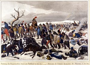 Retreat of the French army from Moscow in 1812 (19th century engraving) by Unknown artist