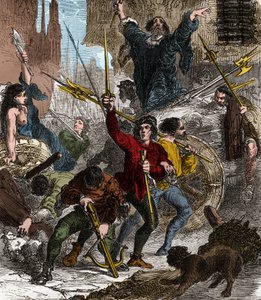 Revolt of the Maillotins against tax: popular uprising that occurred under the reign of King Charles VI of Valois in 1382. by Unknown artist