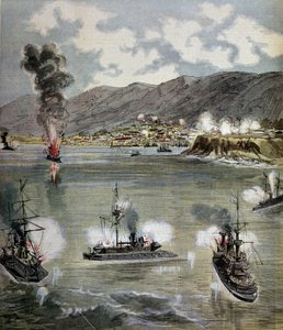Revolution in Chile: The Attack on Valparaiso in 1891. Illustration from Supplement Illustrates du Pepetit Journal by Unknown artist