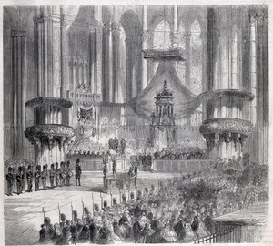 Risorgimento - Celebration of Te Deum in Milan Cathedral at presence of kings of Italy and France by Unknown artist