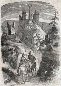 Roger and Richardet See the Castle of Aigremont - Engraving from 1851 from 