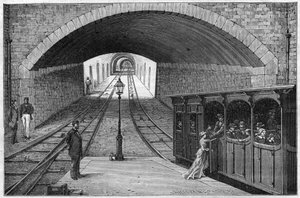 Route du chemin de fer de Lyon à la croix Rousse - engraving in 