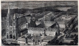 Royal House of Saint-Louis (House of Education of the Legion of Honour) in Saint Denis near the Cathedral - Engraving around 1867