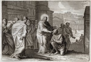 Royaumont Bible, New Testament: The Blind Does. Jesus Christ Miraculously Heals the Blind by Unknown artist