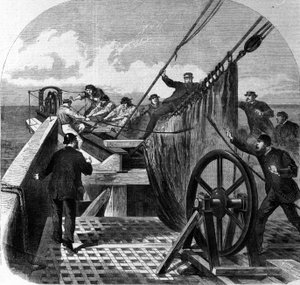 Rupture of the Transatlantic Telegraph Cable on Board the Ship Great Eastern Turned into a Transatlantic Telegraph Cable Layer Between Europe and America, the Breaking of the Cable in 1865