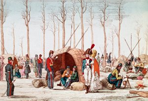 Russian soldiers bivouacking on the Champs-Elysees, Paris, France, 31 March 1814 by Unknown artist