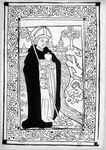 Saint Augustine - Engraving by Unknown artist