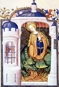 Saint Martha and the Monster Tarasque. 15th Century Manuscript by Unknown artist