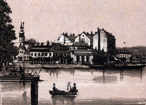 Salzkammergut Region, Austria: View of the Casino in Gmunden. in “The World Illustrates 168 Views” Undated (late 19th century)