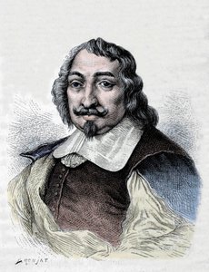 Samuel de Champlain, French explorer and colonizer (1567-1635). Colonizer of Canada. Engraving from 1830 after a serious portrait by Moncornet