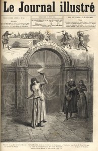 Sarah Bernhardt: Lady Macbeth in Macbeth, drama by Shakespeare, adapted by Jean Richepin - Theatre de la porte Saint-Martin - engraving in Le journal illustré of 1884