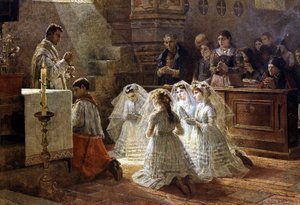 Scene of communion in the 19th century