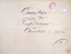 Sheet music of The two days (overture), opera by Luigi Cherubini by Unknown artist