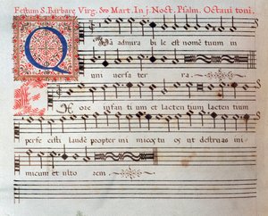 Sheet Music Page of a Sacred Work by Unknown artist