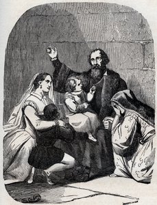 Sir Thomas More (Morus) (1478-1535) and his daughter Margaret and children in prison by Unknown artist