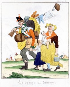 English Soldier from the Campaigns Against Napoleon with His Wife and Children - in 