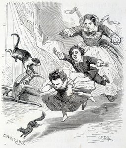 Sophie and the squirrel - in The misfortunes of Sophie by the Countess of Segur, Hachette by Unknown artist