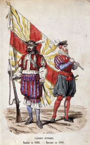 Swiss Guards: Fusilier in 1660 and Ensign in 1616