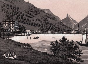 Switzerland: view of the city of Fluelen in 