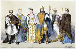 The Carolingians: Pepin the Short and Bertrade of Laon, Charlemagne and Hildegarde of Vintzgau, Louis the Pious and Ermengarde of Hesbaye by Unknown artist