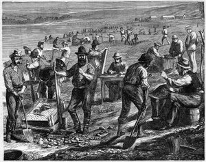 The Diamond Fields at the Cape - Washing for Diamonds in South Africa in the 19th century by Unknown artist