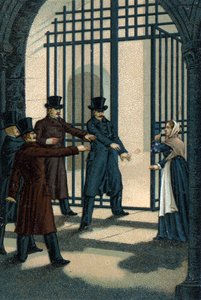 The Four Sergeants of La Rochelle accused under the Restoration of wanting to overthrow the monarchy and guillotined in 1822. Their crime is to belong to the Charbonnerie (Carboneria).