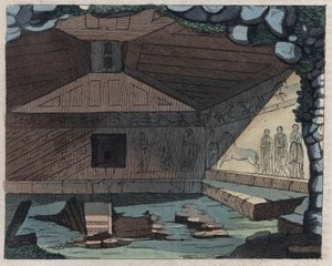 The Necropolis of Tarquinia - engraving from 