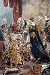 The Queen Victoria investing the Emperor of the French with the Order of the Garter at Windsor Castle by Unknown artist
