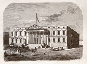 The Spanish Parliament, Madrid (engraving, 19th century) by Unknown artist