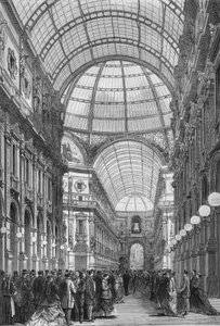 The Victor Emmanuel gallery in Milan in 1867. Engraving from 1867