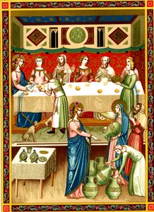 The Wedding Feast at Cana, Miniature from a Manuscript from 14th Century by Unknown artist