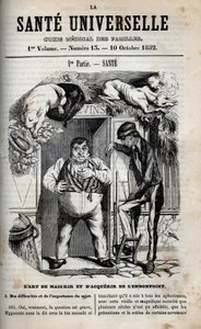 The art of losing weight and gaining weight - engraving in La Sante Universelle - Guide Medical des Familles 1852 by Unknown artist