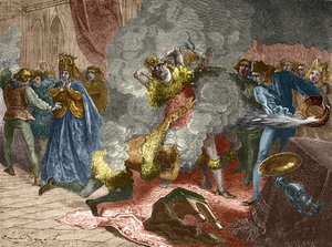 The ball of the ardents or ball of the savages: on the occasion of the wedding of a lady of Isabeau (Isabella, Elizabeth) from Bavaria on 28 January 1393, the king disguised himself and chained himself to four other courtiers. His brother, the Duke of Orlé by Unknown artist