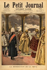 The blessing of the Neva, a Russian tradition that takes place in St. Petersburg every year during the epiphany by Unknown artist